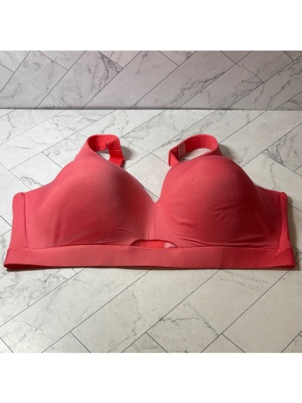 NWT Cacique Lane Bryant Womans Bra Coral Pink Lightly Lined NO WIRE 42DD